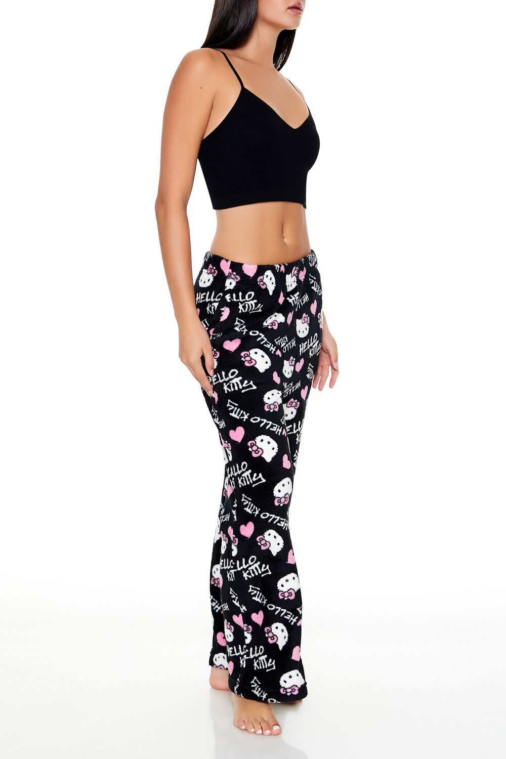 Fleece Hello Kitty Pajama Pants-Feelings Star