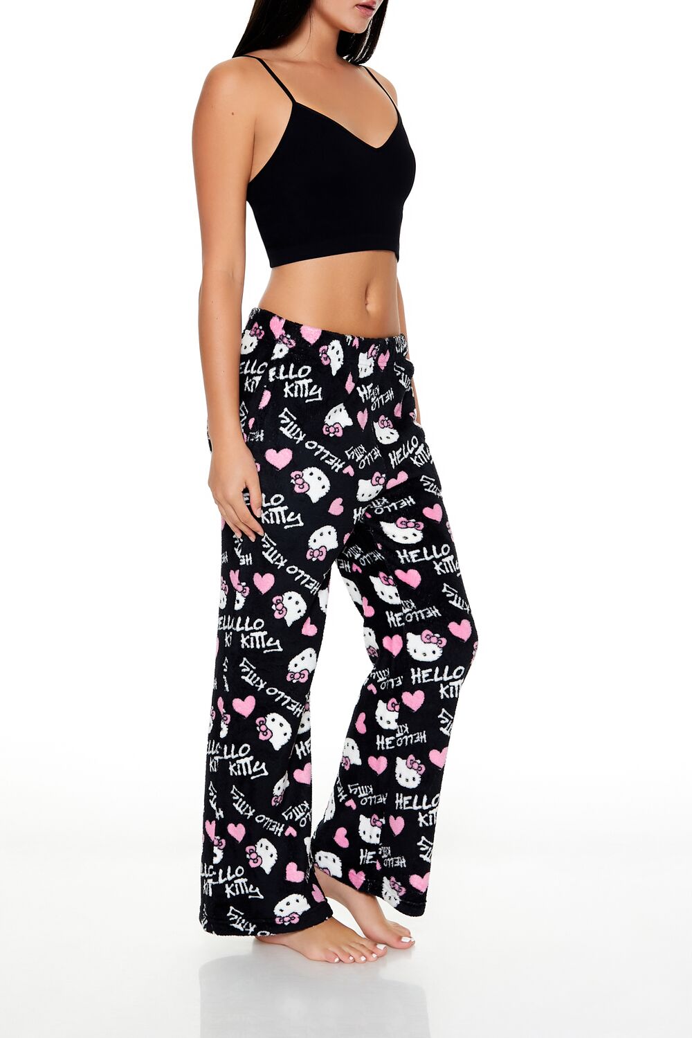 Fleece Hello Kitty Pajama Pants-Feelings Star
