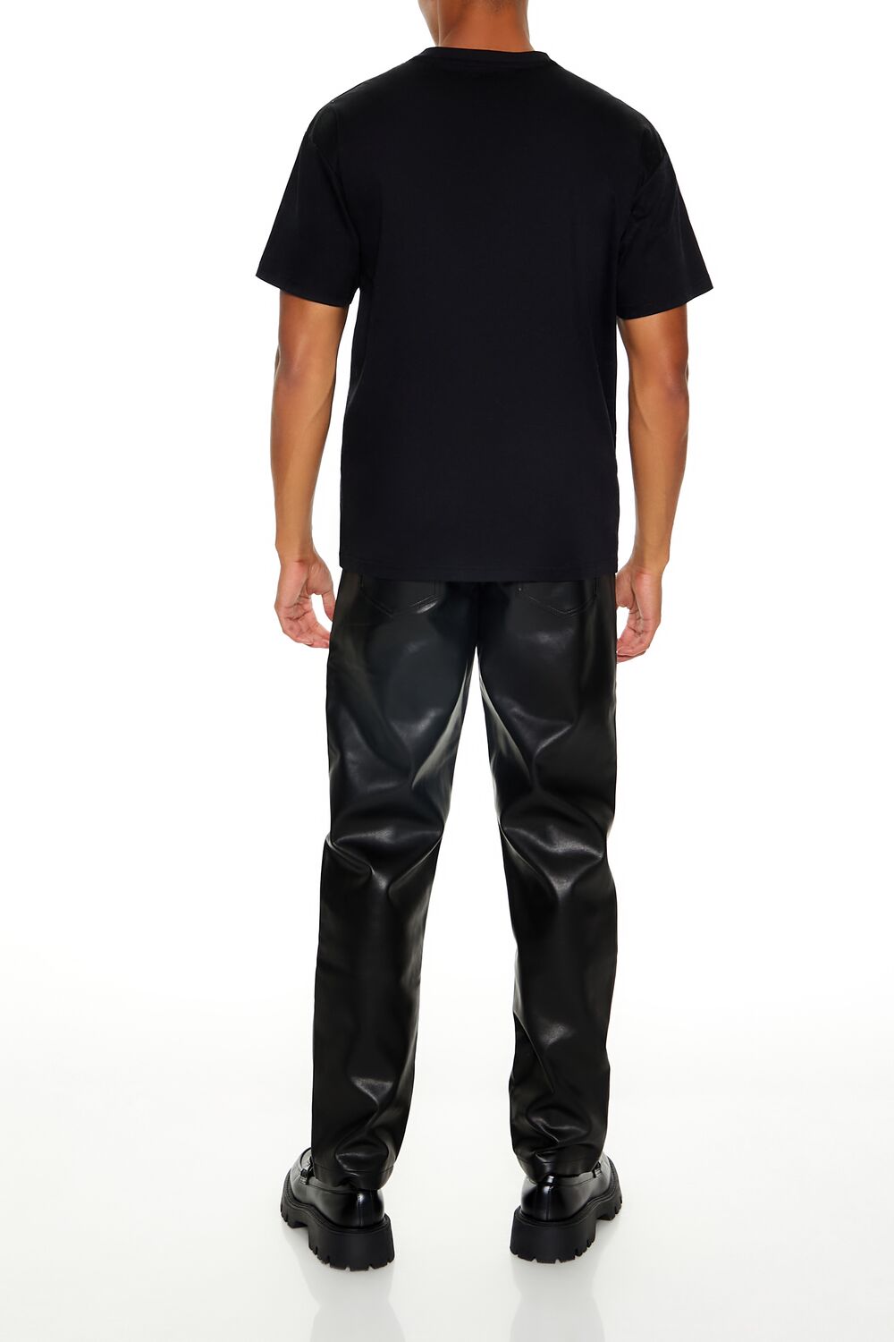 Split Face Faux Leather Pants-Feelings Star