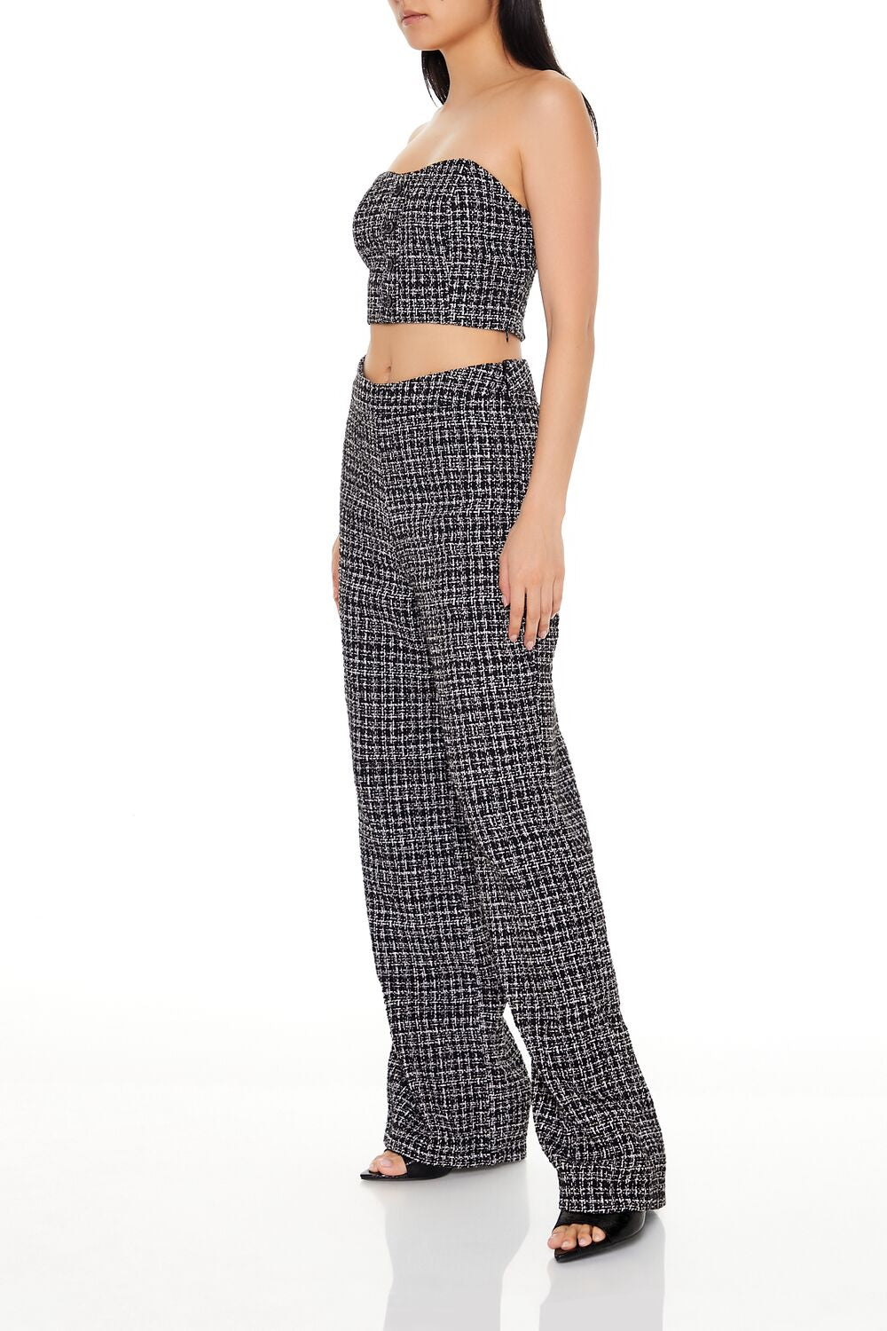 Tweed Tube Top & Pants Set-Feelings Star