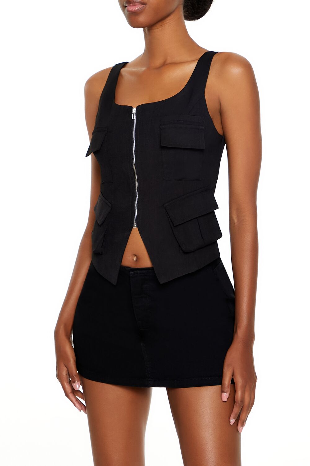 Cargo Split-Hem Crop Top-Feelings Star