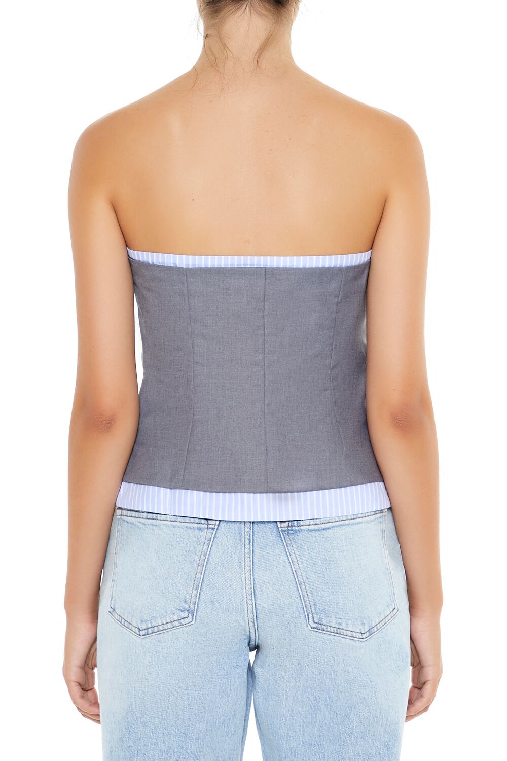 Striped-Trim Tube Top-Feelings Star