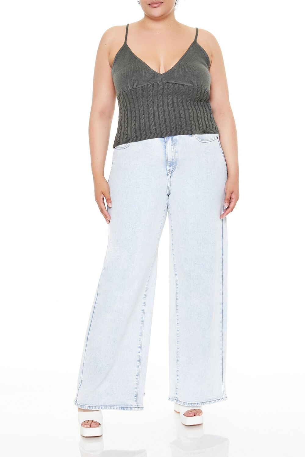 Plus Size Sweater-Knit Cami-Feelings Star