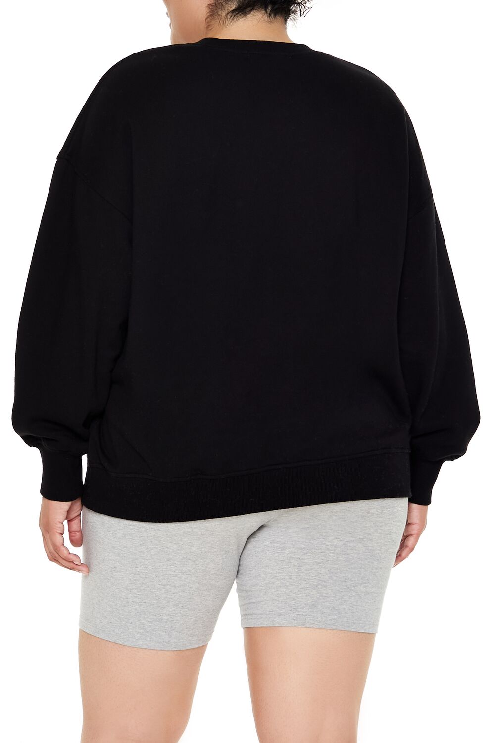 Plus Size Embroidered Rose Pullover-Feelings Star