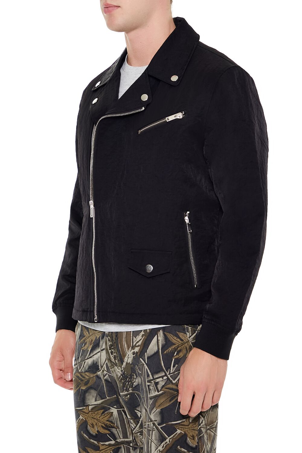 Studded Notched Moto Jacket-Feelings Star