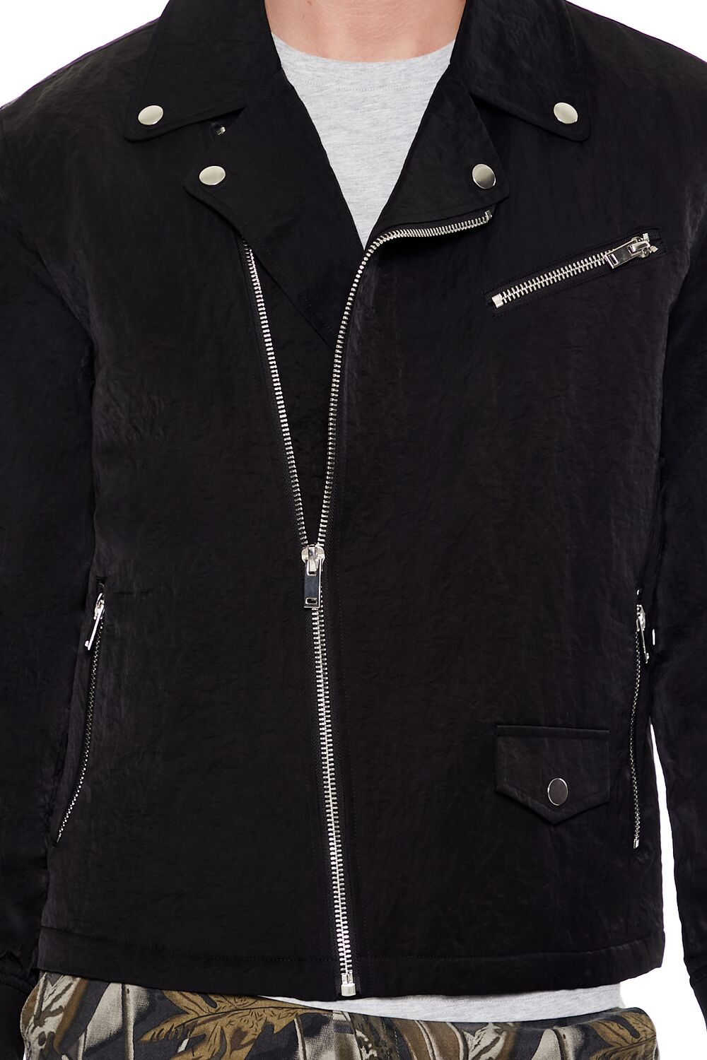 Studded Notched Moto Jacket-Feelings Star