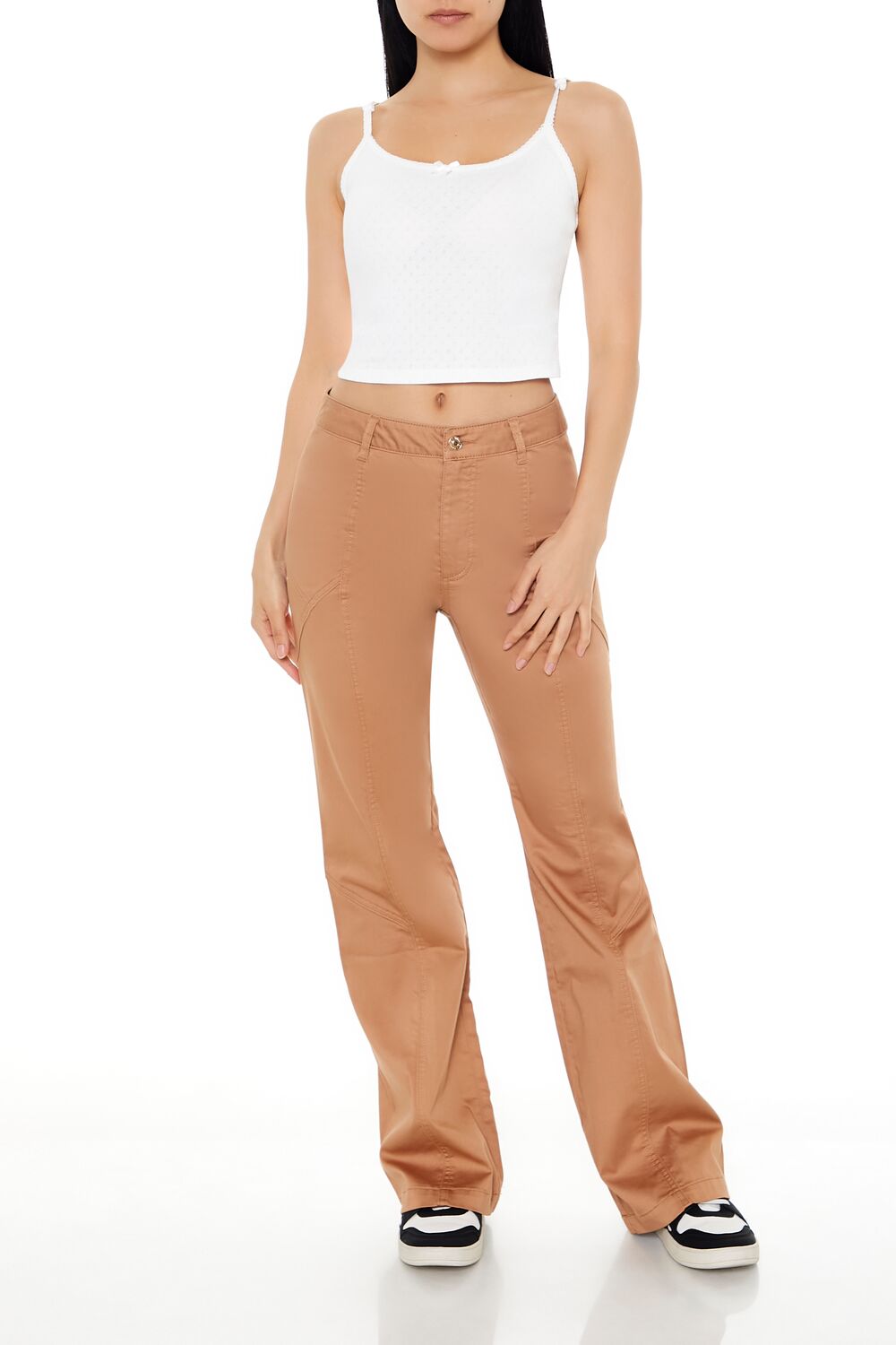 Straight-Leg Mid-Rise Pants-Feelings Star