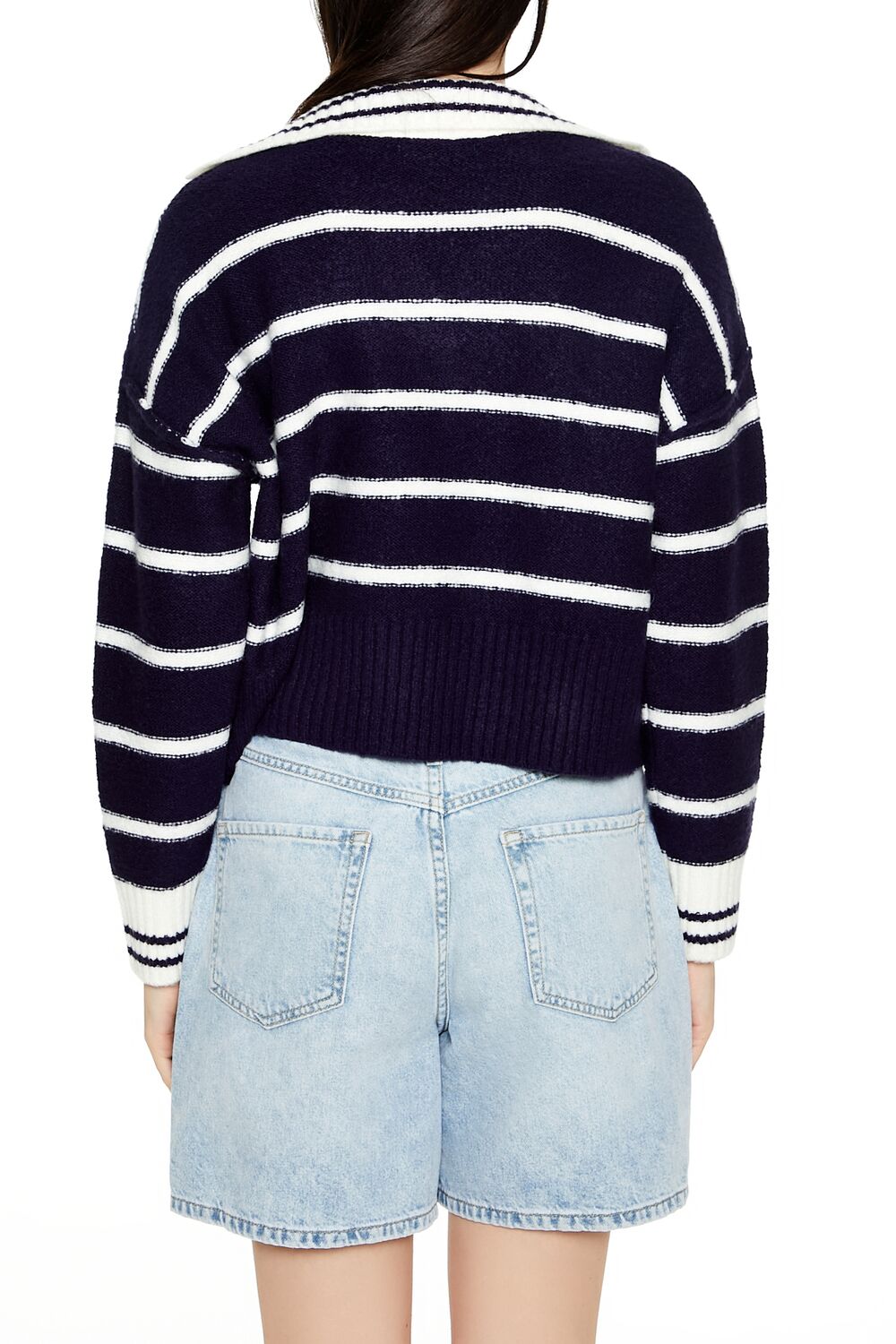 Striped V-Neck Sweater-Feelings Star