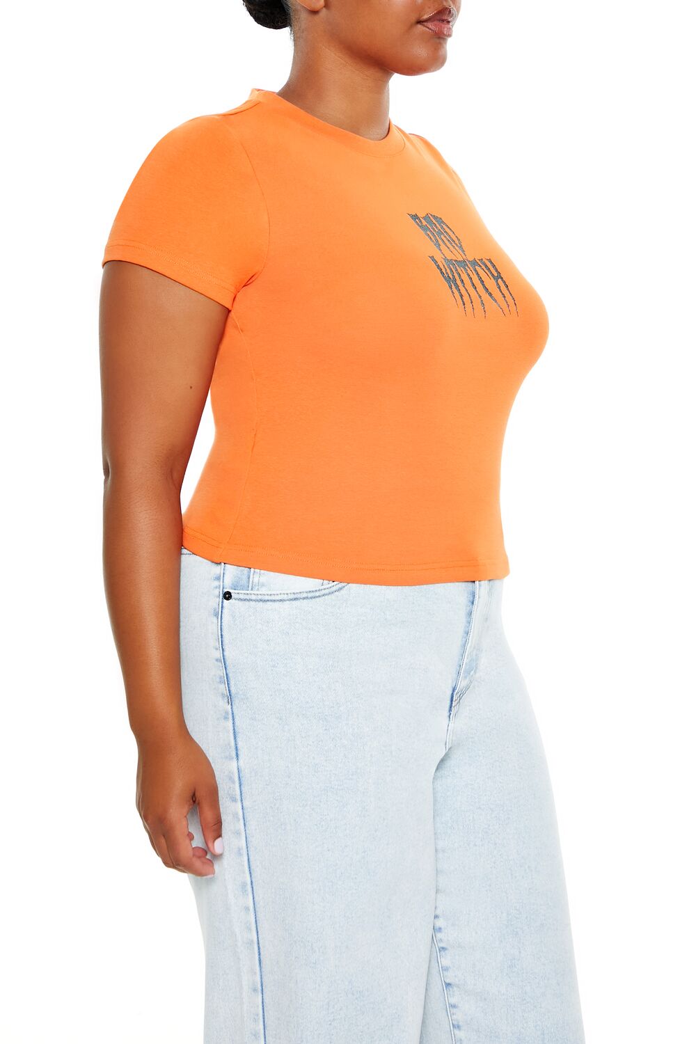 Plus Size Bad Witch Graphic Tee-Feelings Star