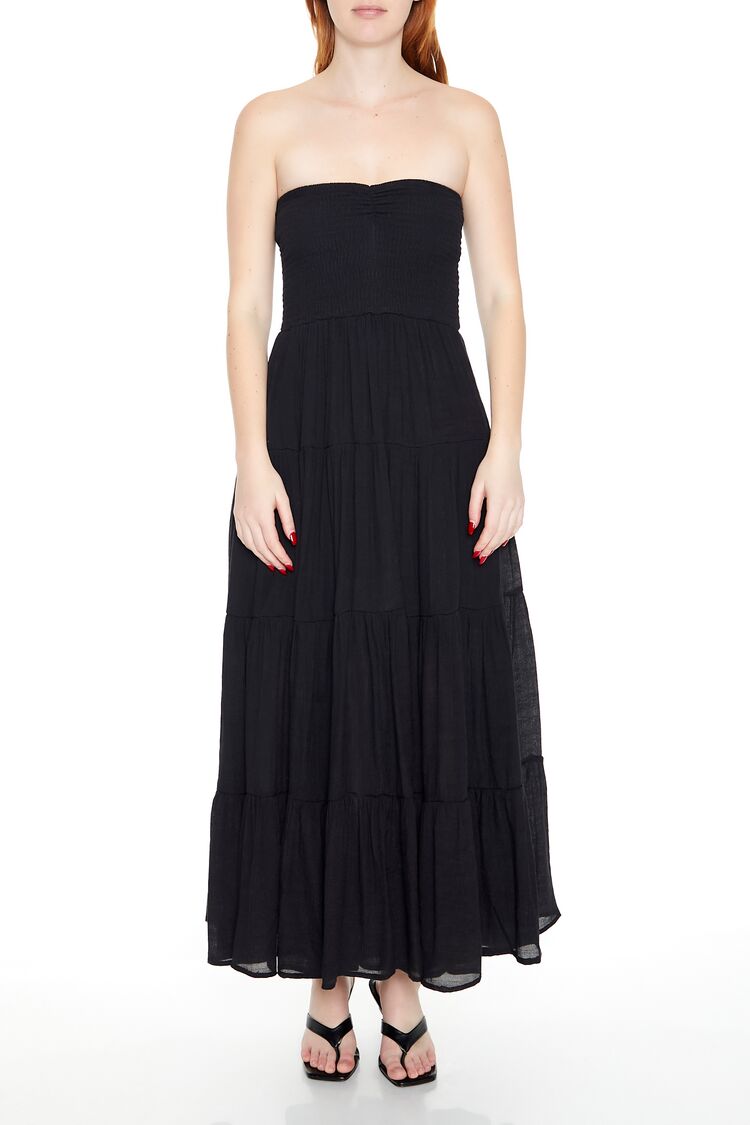 Tiered Strapless Maxi Dress-Feelings Star
