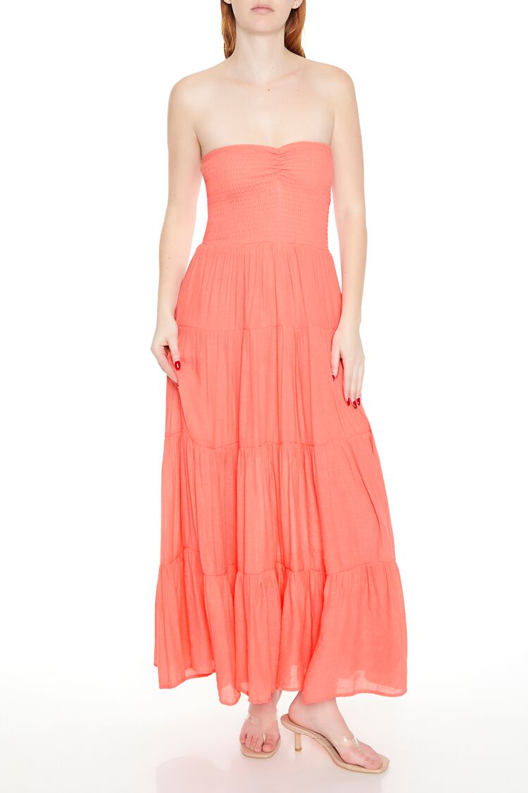 Tiered Strapless Maxi Dress-Feelings Star