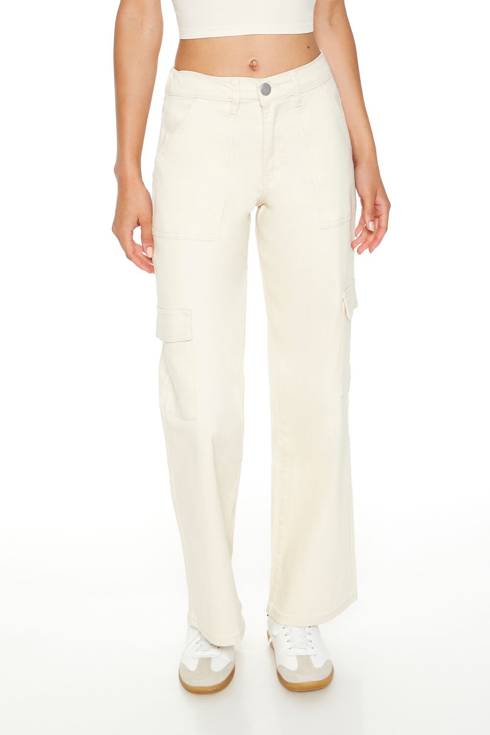 Twill Low-Rise Cargo Pants-Feelings Star