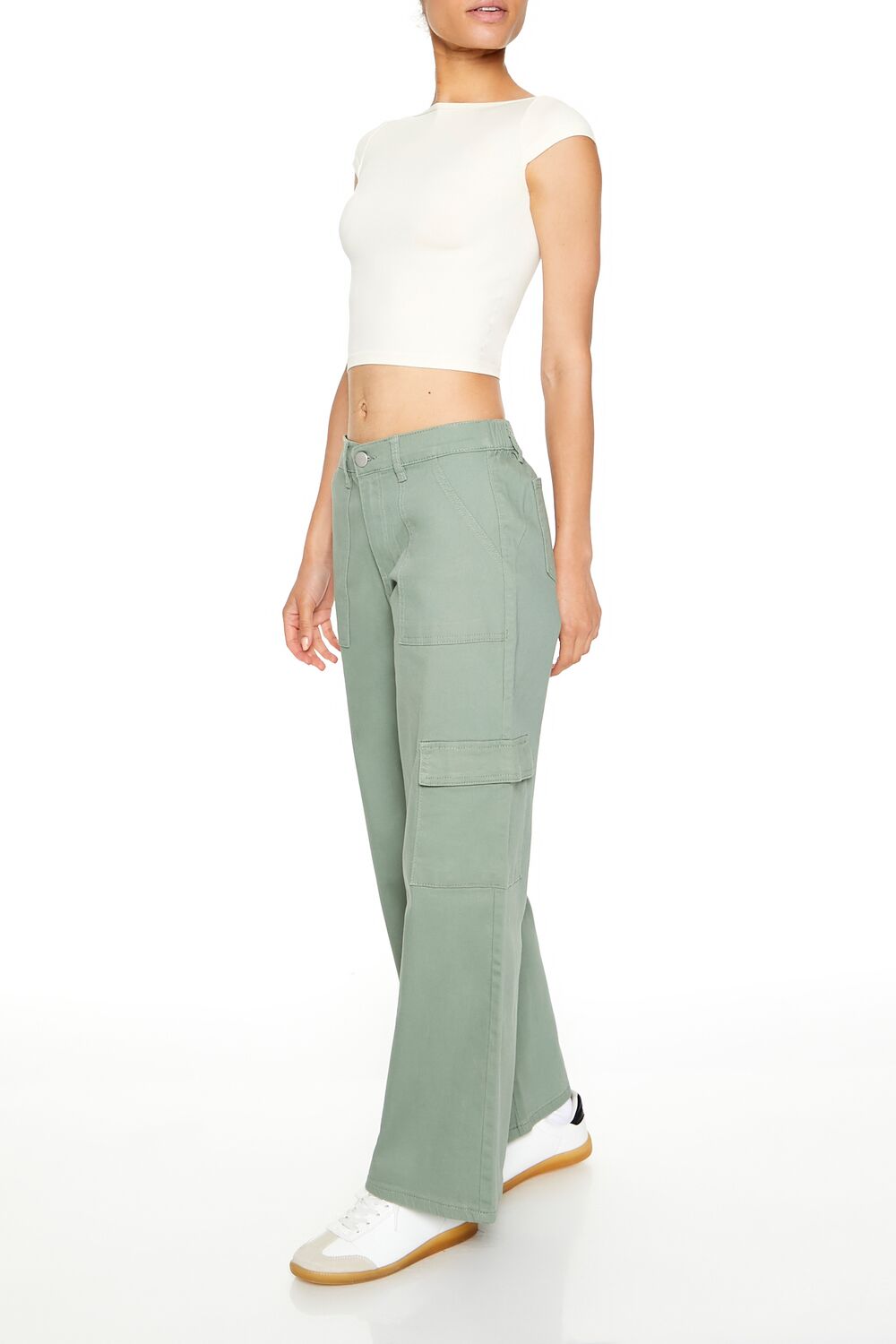 Twill Low-Rise Cargo Pants-Feelings Star