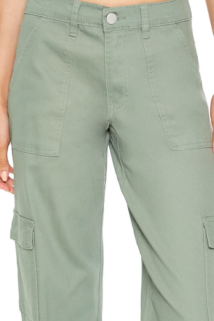 Twill Low-Rise Cargo Pants-Feelings Star