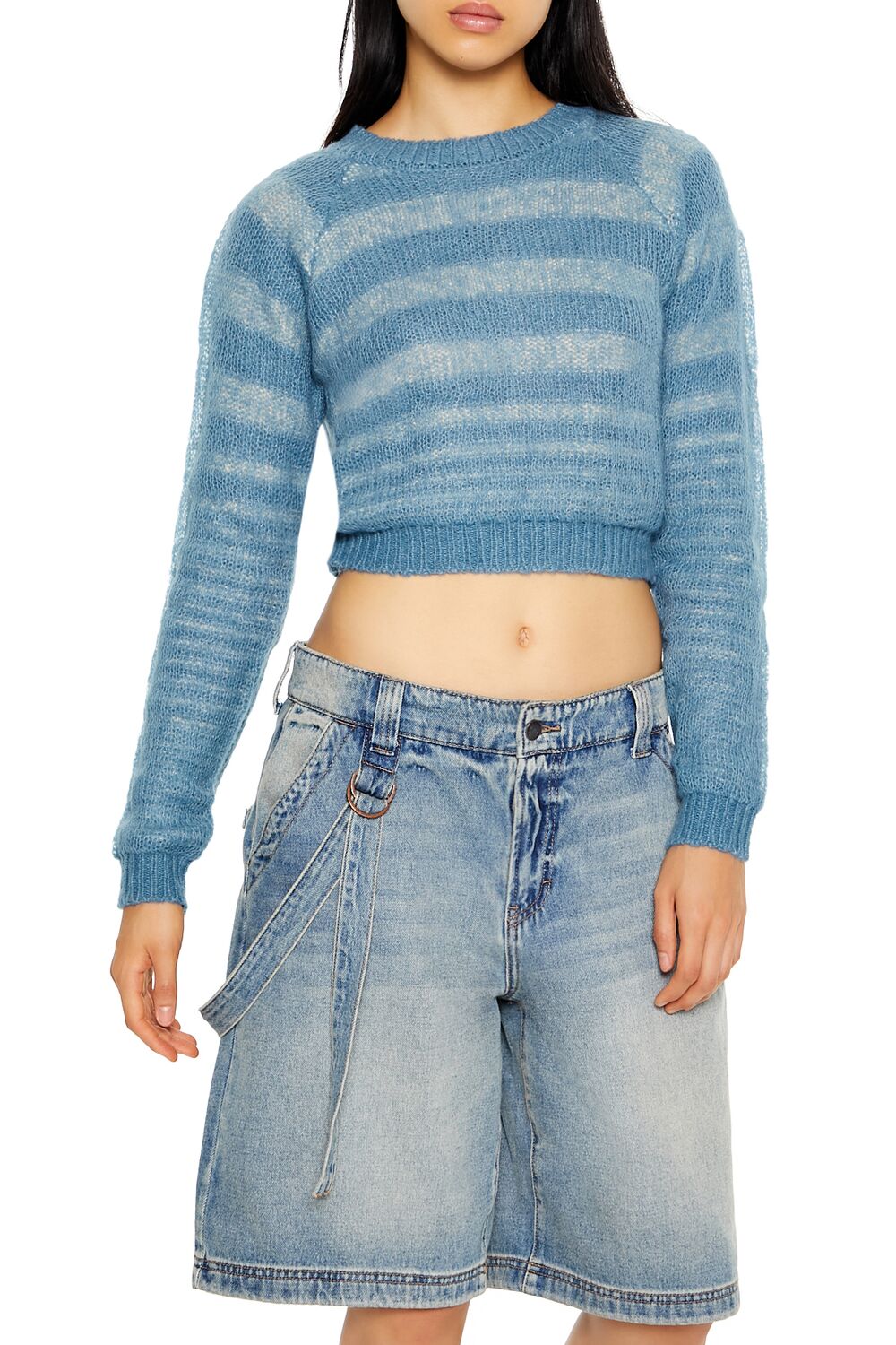 Striped Cropped Sweater-Feelings Star