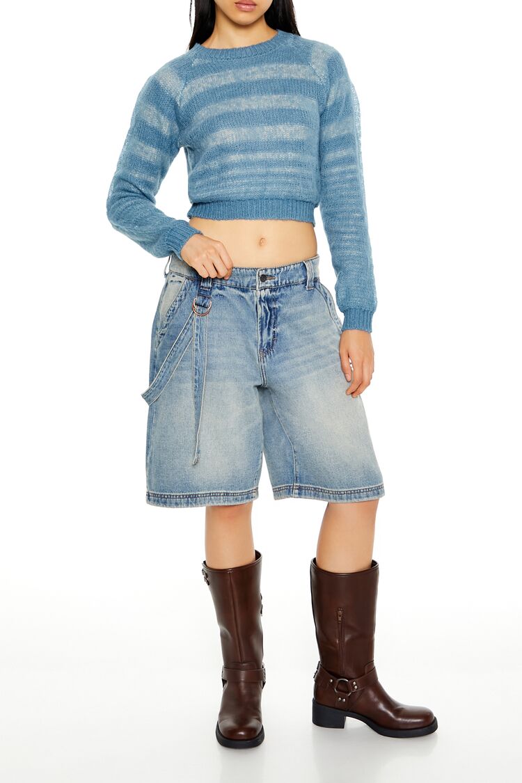 Striped Cropped Sweater-Feelings Star