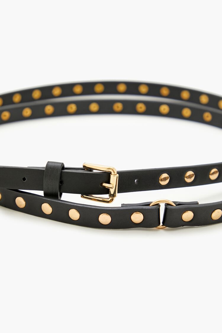 Thin Studded Faux Leather Belt-Feelings Star