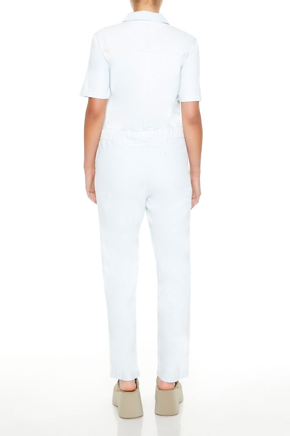 Button-Front Denim Jumpsuit-Feelings Star