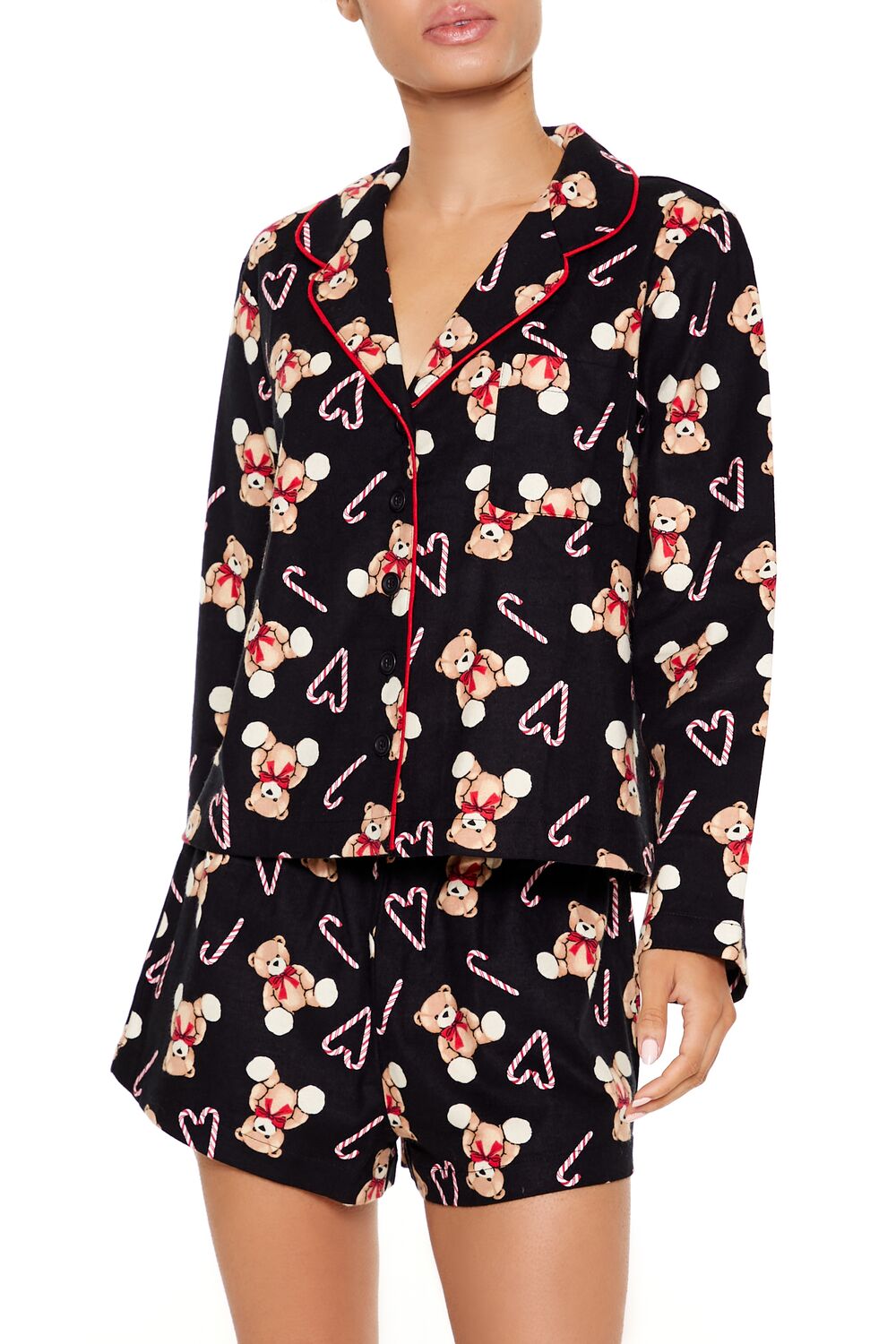 Teddy Bear Shirt & Shorts Pajama Set-Feelings Star