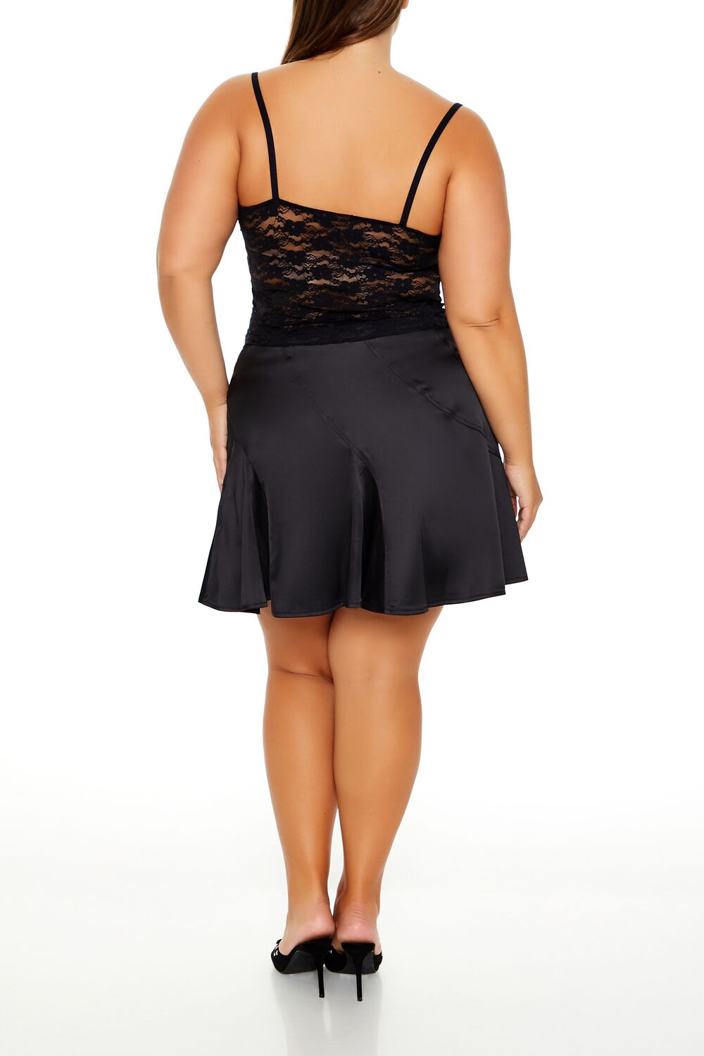 Plus Size Satin Mini Skirt-Feelings Star