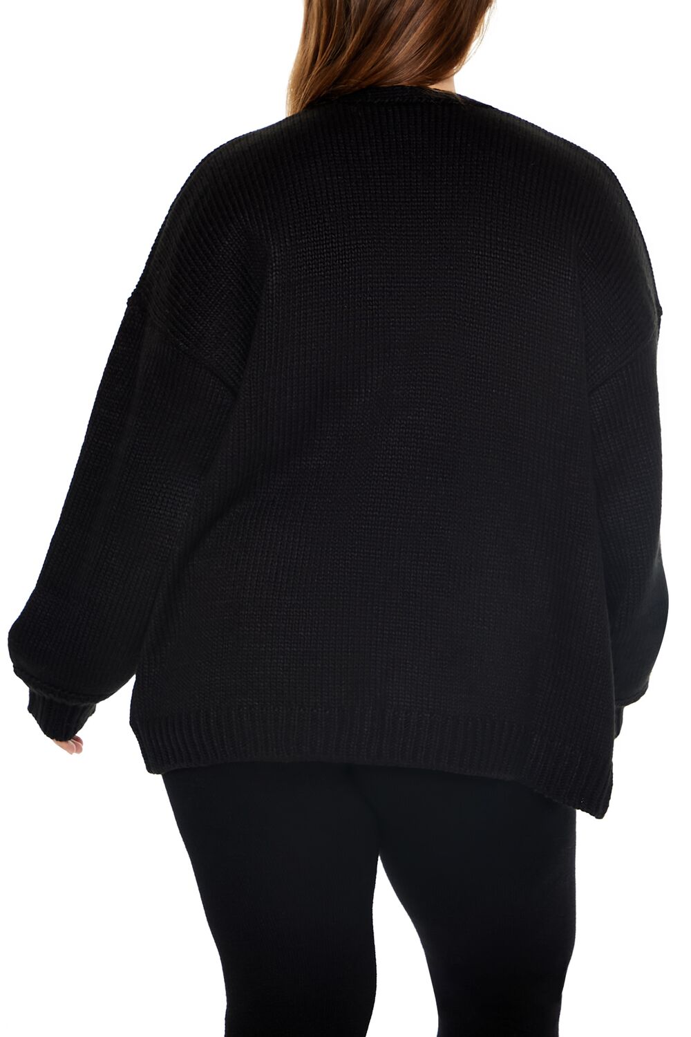 Plus Size Open-Front Cardigan Sweater-Feelings Star