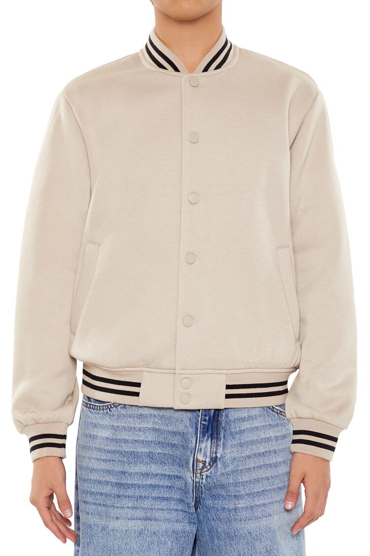 Varsity-Striped Bomber Jacket-Feelings Star