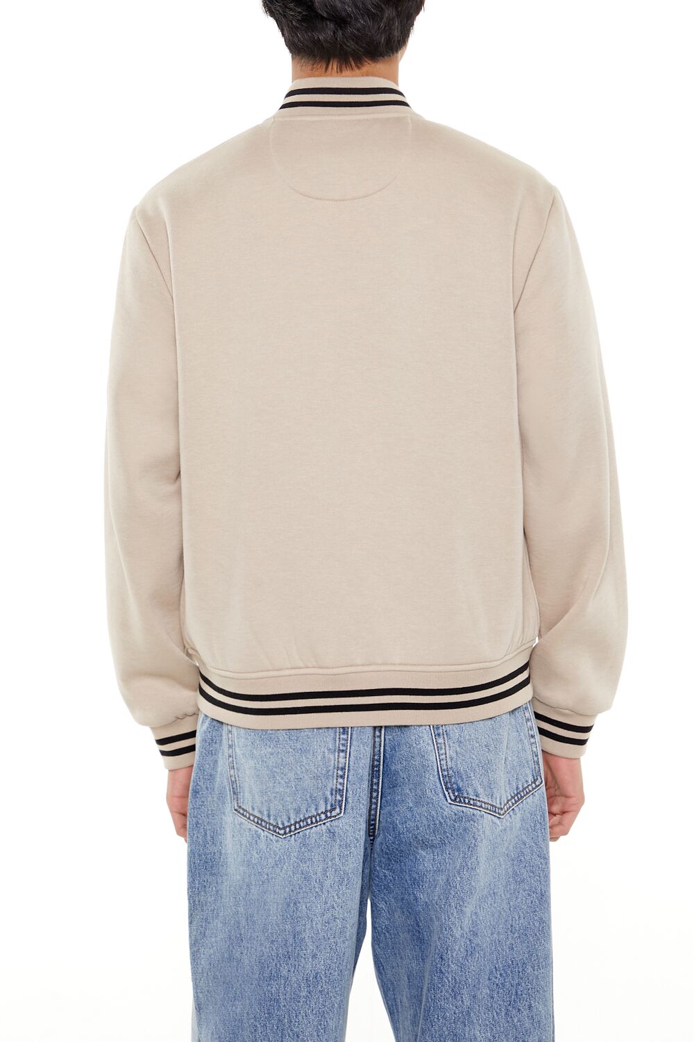 Varsity-Striped Bomber Jacket-Feelings Star