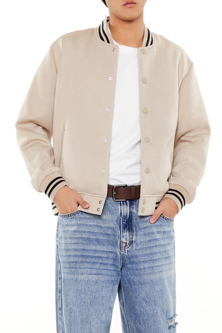 Varsity-Striped Bomber Jacket-Feelings Star