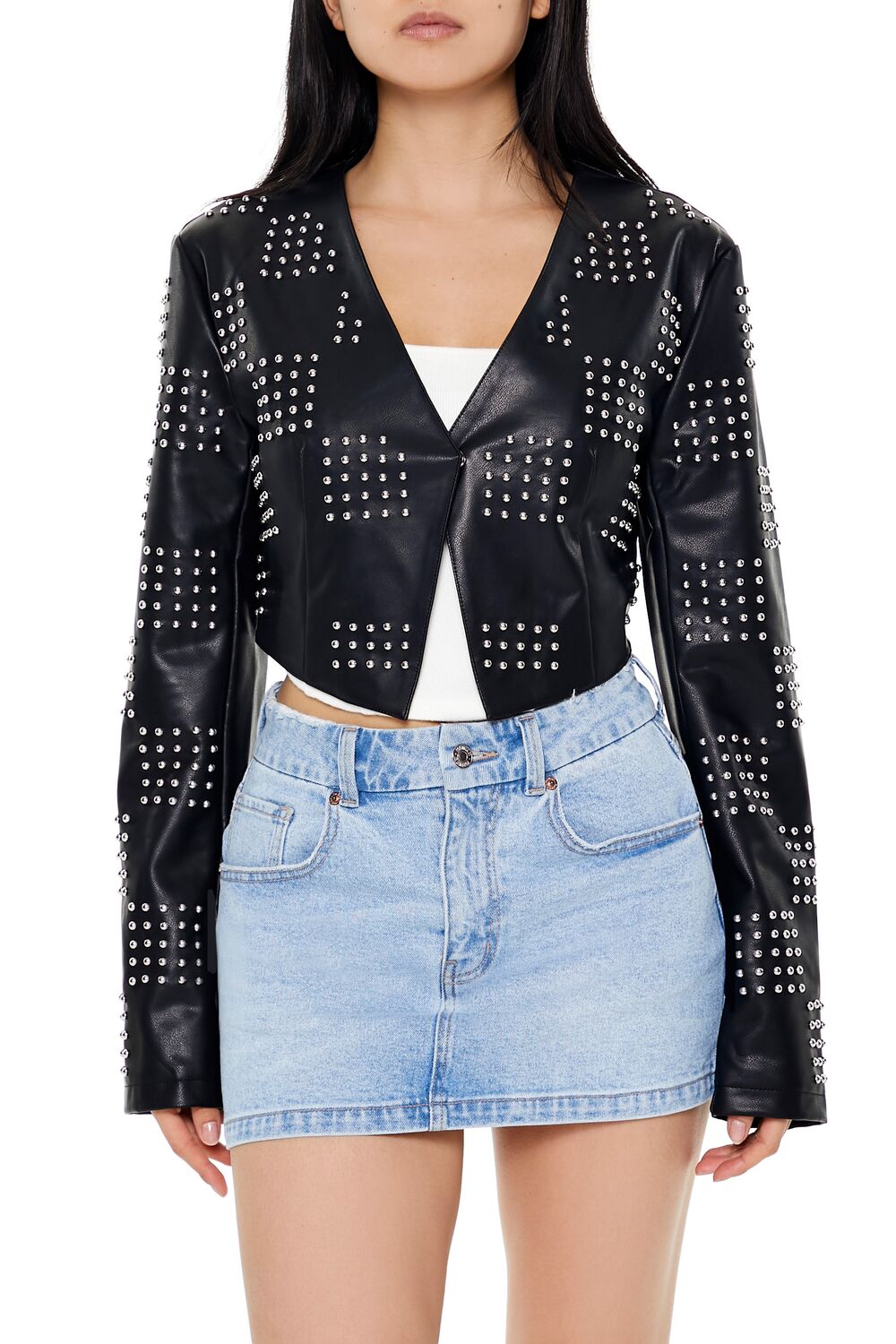 Studded Checkered Jacket-Feelings Star