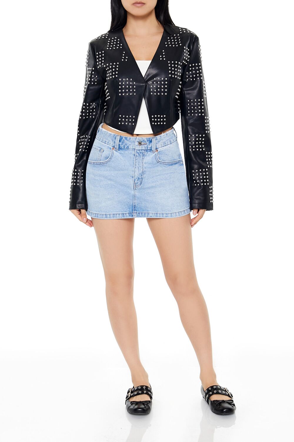 Studded Checkered Jacket-Feelings Star
