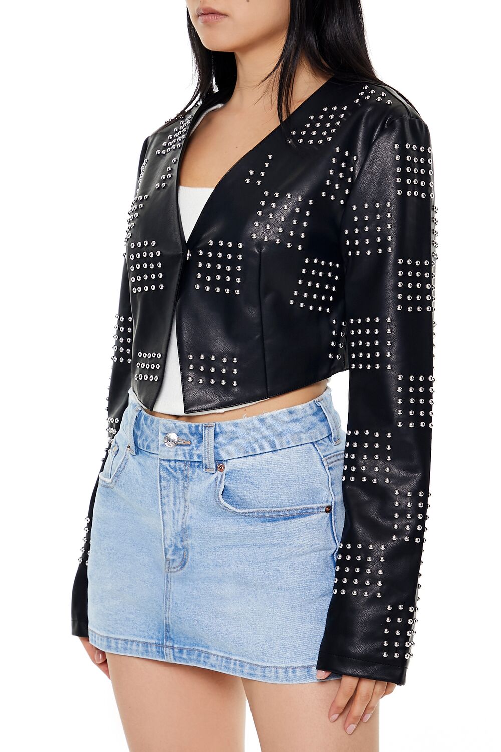 Studded Checkered Jacket-Feelings Star