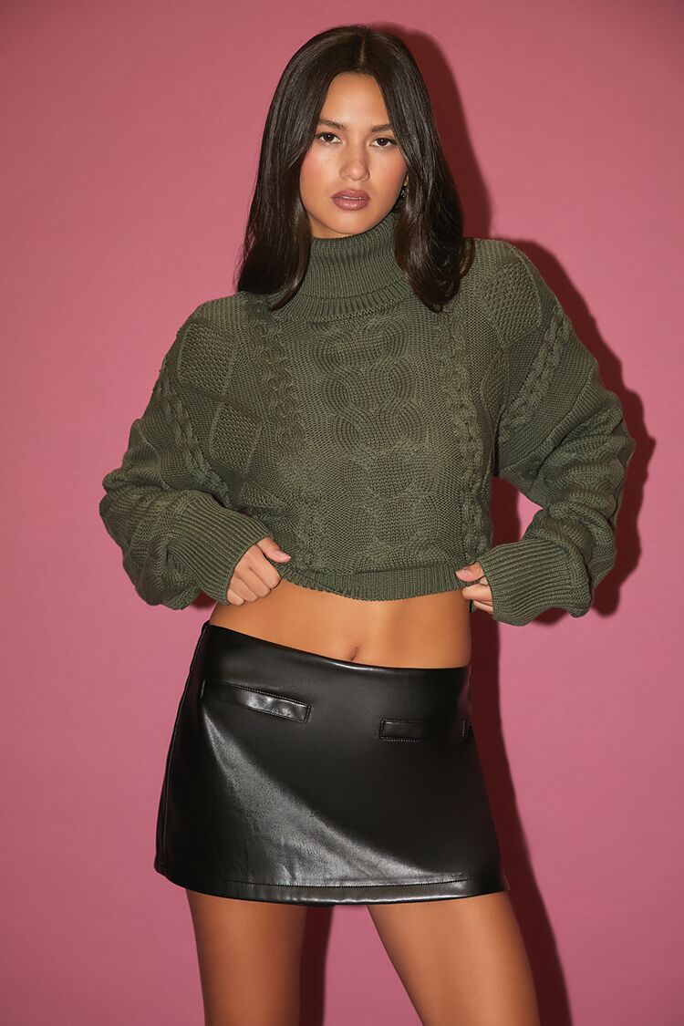 Cable Knit Turtleneck Sweater-Feelings Star