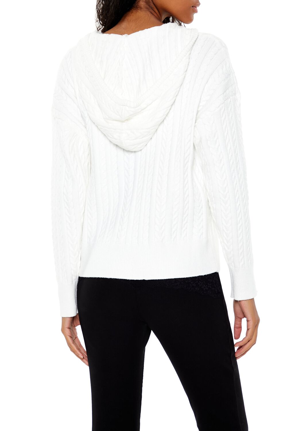 Cable Knit Zip-Up Hoodie-Feelings Star