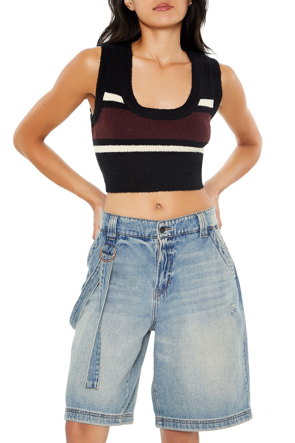 Striped Sweater Vest-Feelings Star