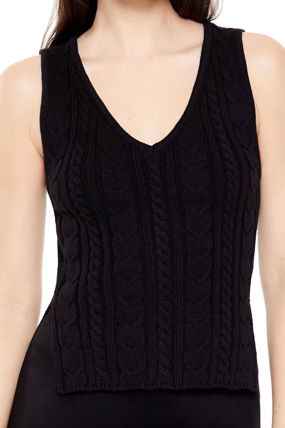 Cable Sweater-Knit Tank Top-Feelings Star