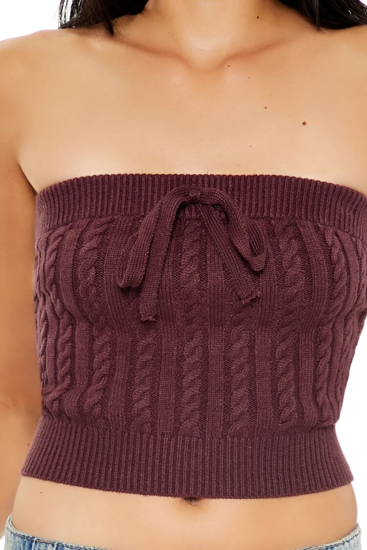 Cable Knit Cropped Tube Top-Feelings Star