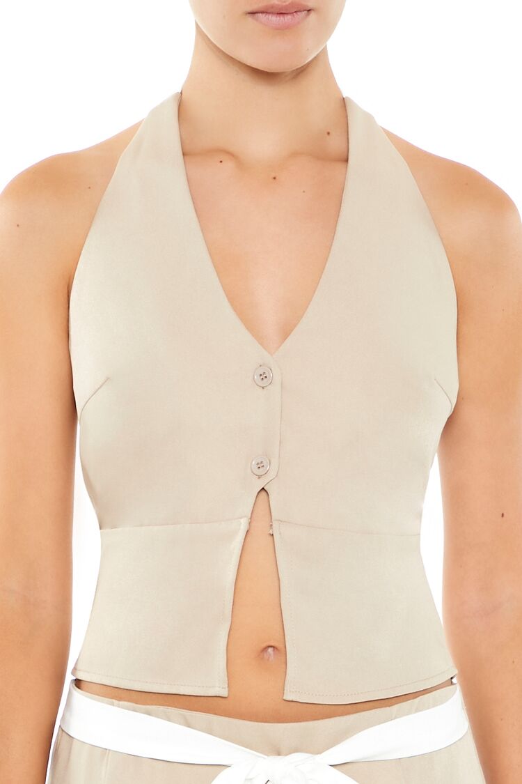 Two-Tone Halter Top & Skirt Set-Feelings Star