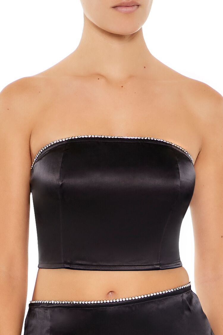 Rhinestone Tube Top & Mini Skirt Set-Feelings Star