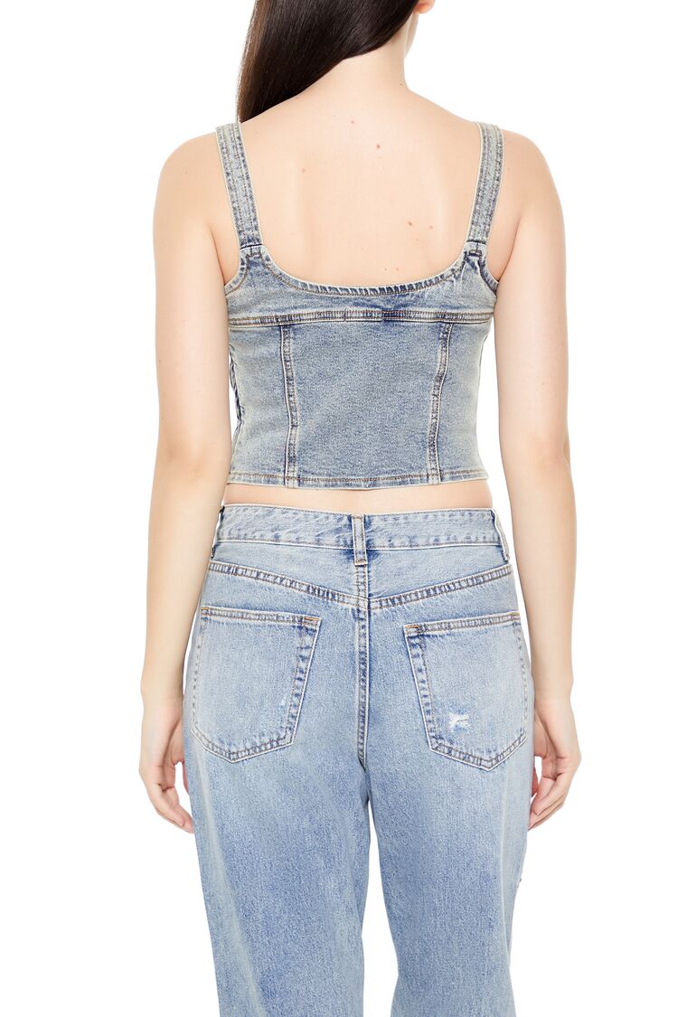 Studded Denim Crop Top-Feelings Star