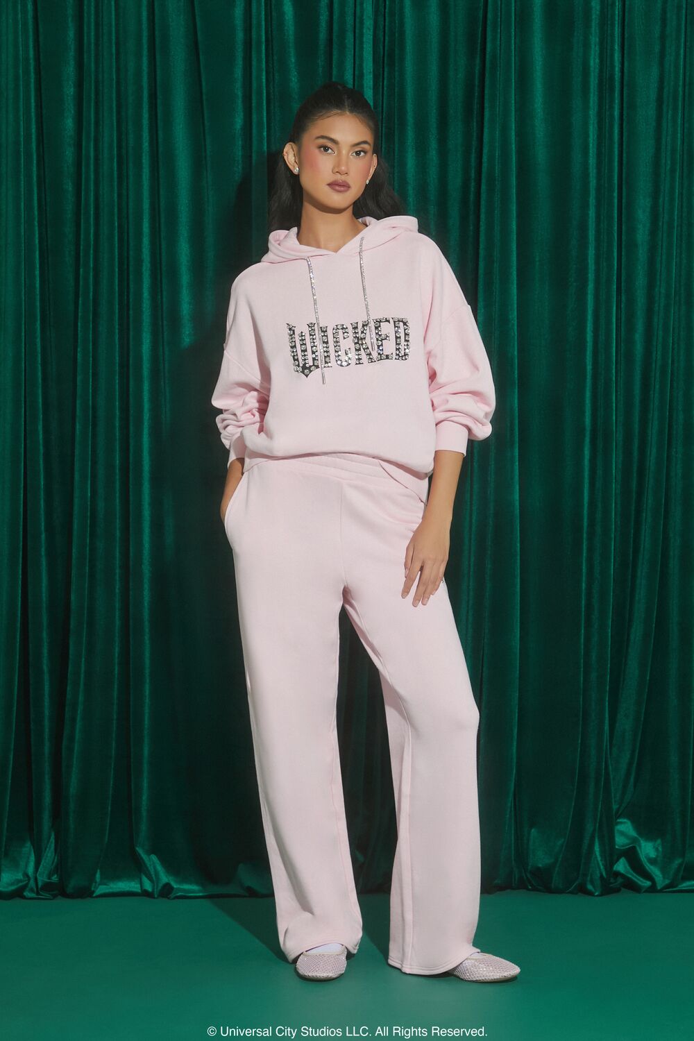 Wicked Faux Gem Fleece Hoodie-Feelings Star