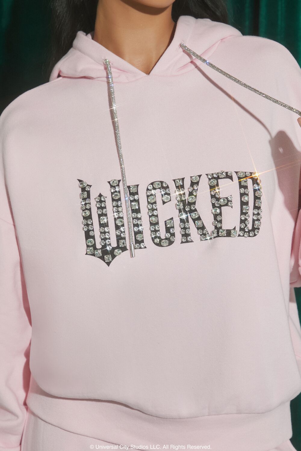 Wicked Faux Gem Fleece Hoodie-Feelings Star