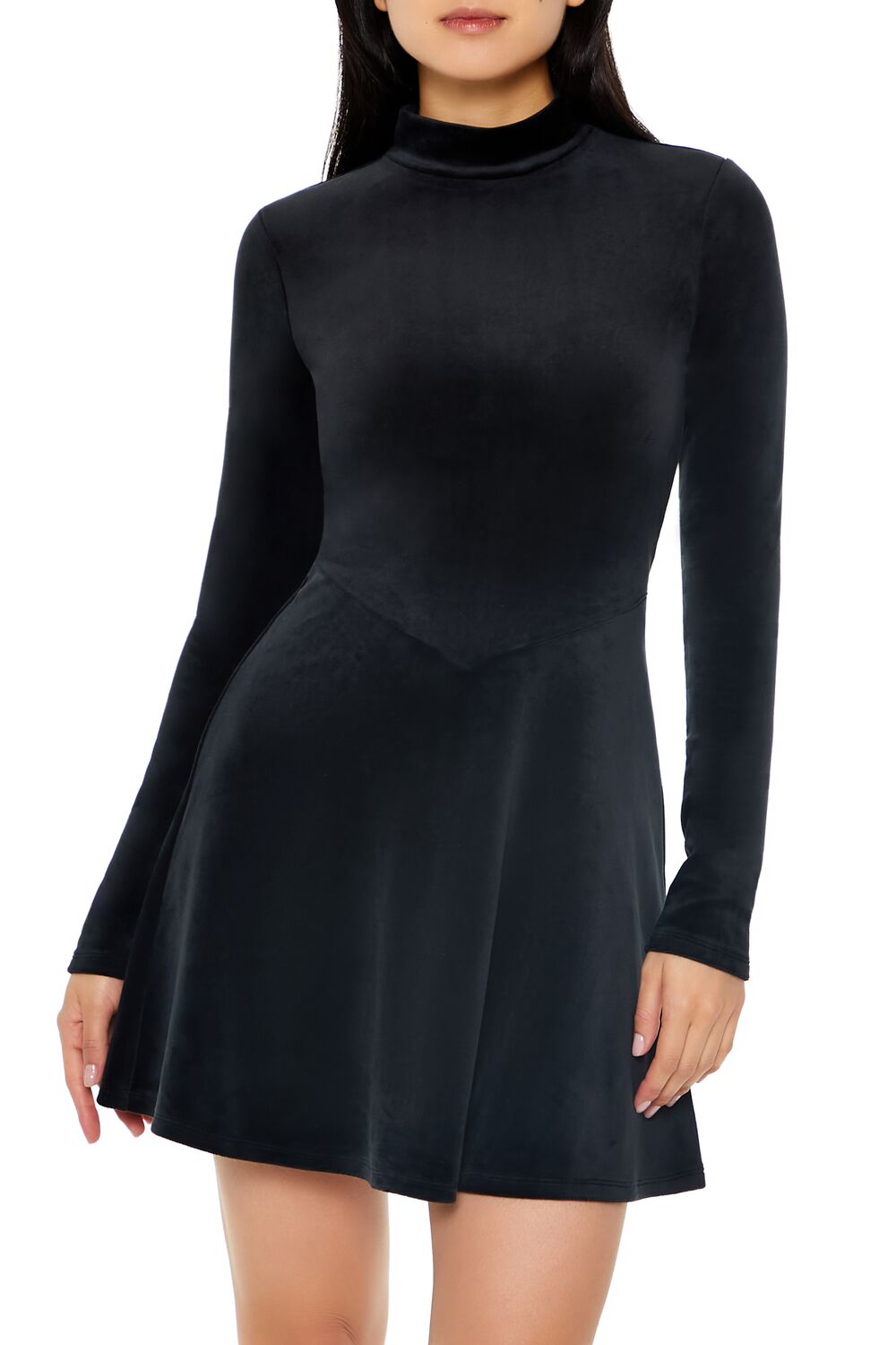 Velour Skater Mini Dress-Feelings Star