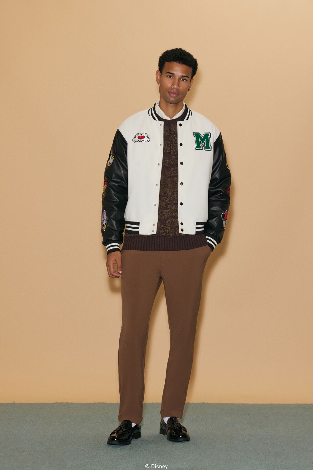 Unisex Disney Mickey & Friends Chenille Patch Varsity Jacket-Feelings Star