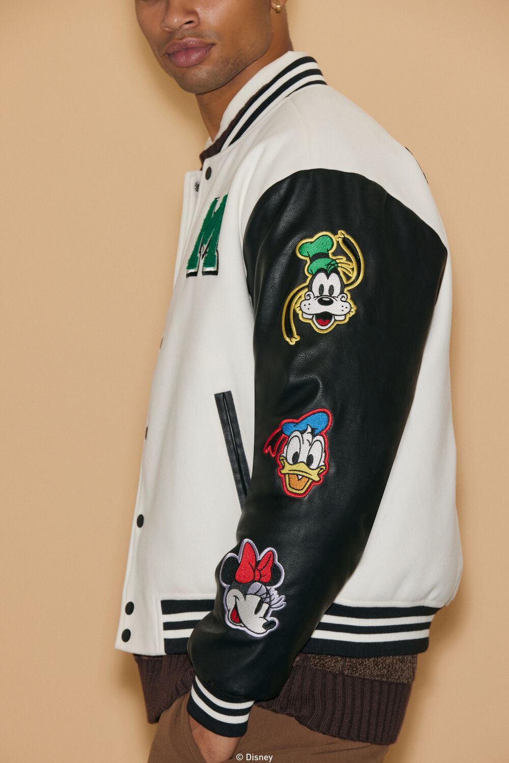 Unisex Disney Mickey & Friends Chenille Patch Varsity Jacket-Feelings Star