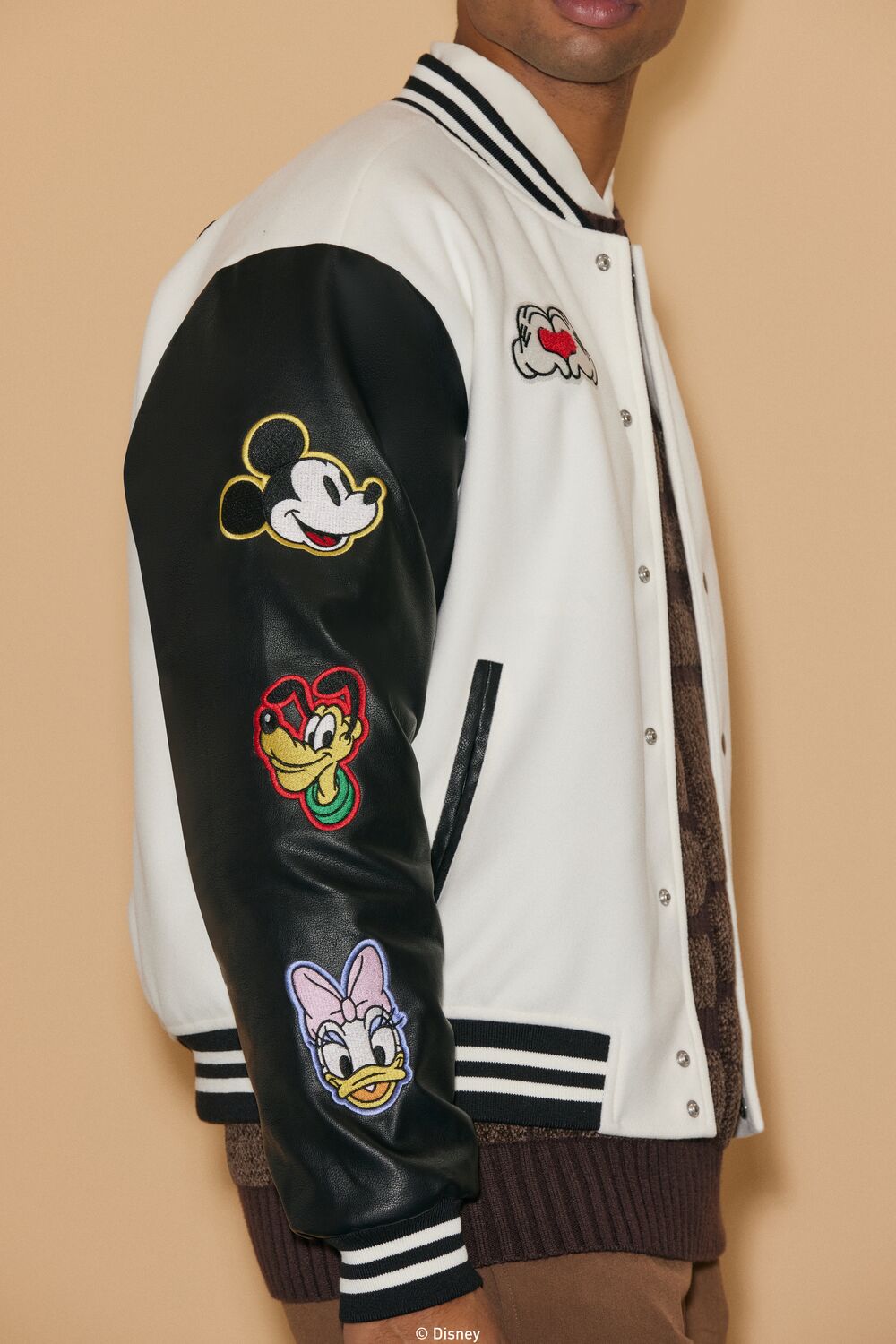 Unisex Disney Mickey & Friends Chenille Patch Varsity Jacket-Feelings Star