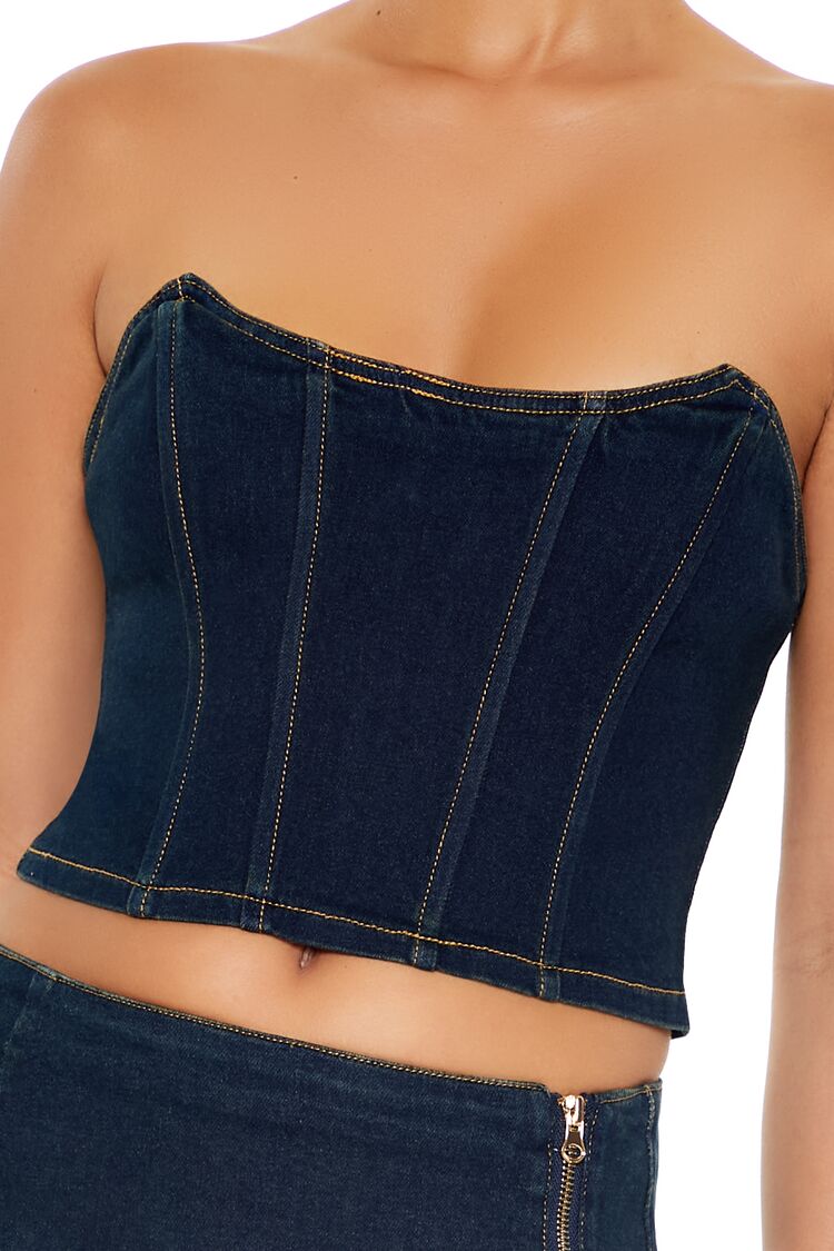 Denim Cropped Tube Top