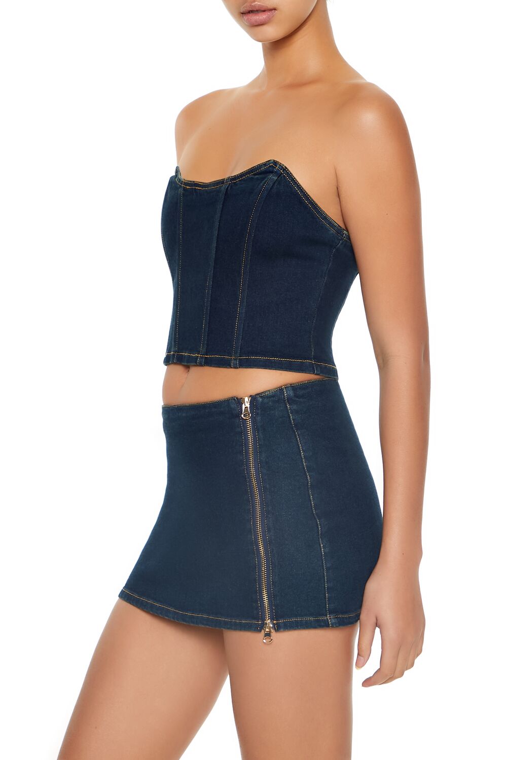 Denim Cropped Tube Top