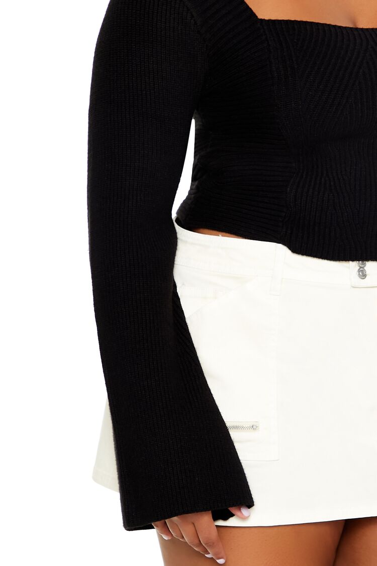 Plus Size Bell-Sleeve Sweater-Feelings Star