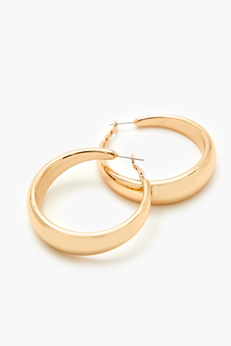 Smooth Omega Hoop Earrings-Feelings Star