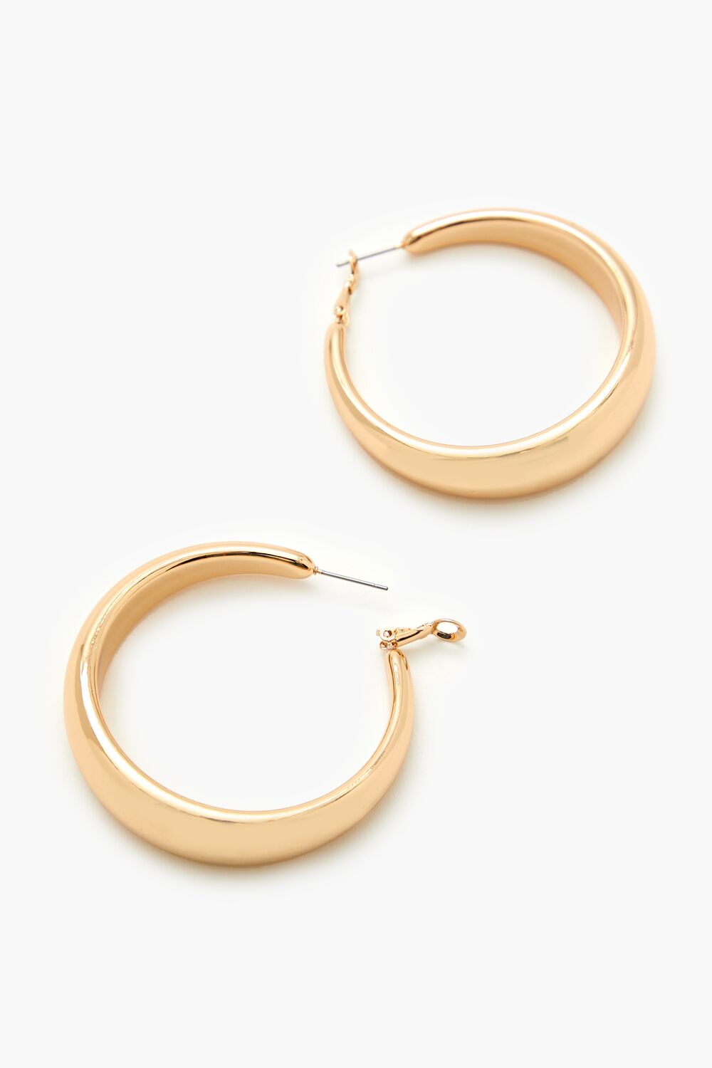 Smooth Omega Hoop Earrings-Feelings Star